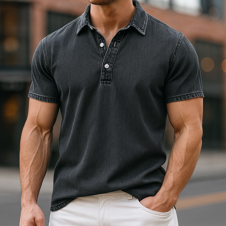 Fusato - Denim Polo Shirt