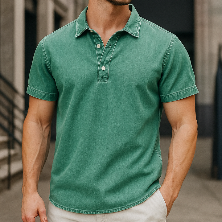 Fusato - Denim Polo Shirt