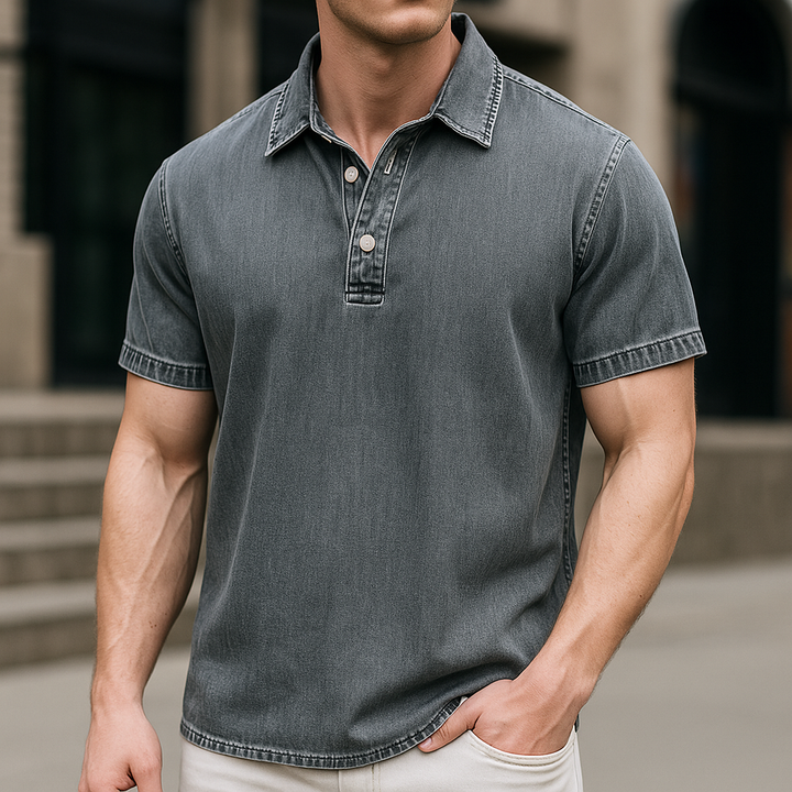 Fusato - Denim Polo Shirt