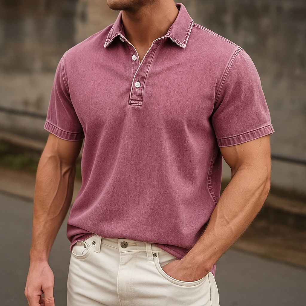 Fusato - Denim Polo Shirt