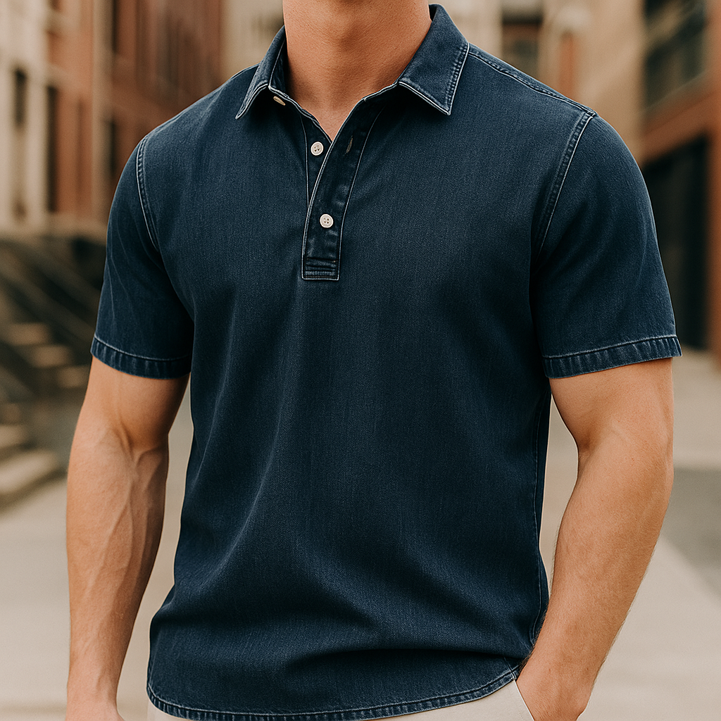 Fusato - Denim Polo Shirt