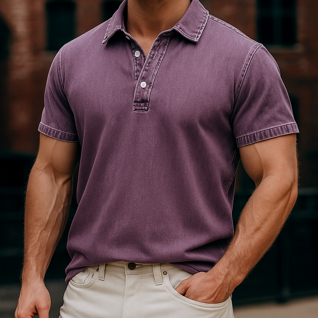 Fusato - Denim Polo Shirt