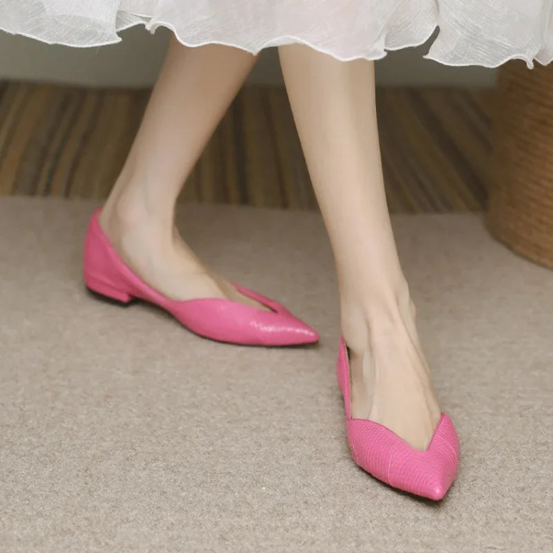Milara - Pointed Leather Flats
