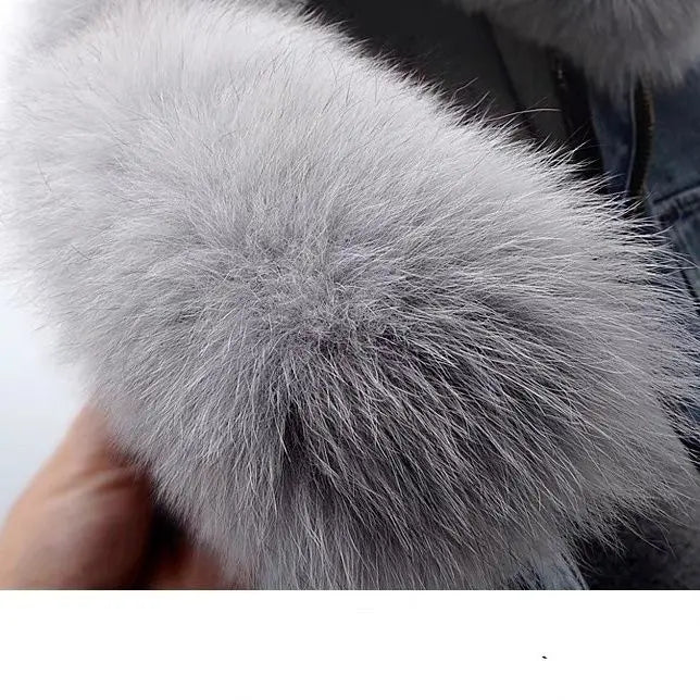 Giada - Detachable Denim Fur Jacket