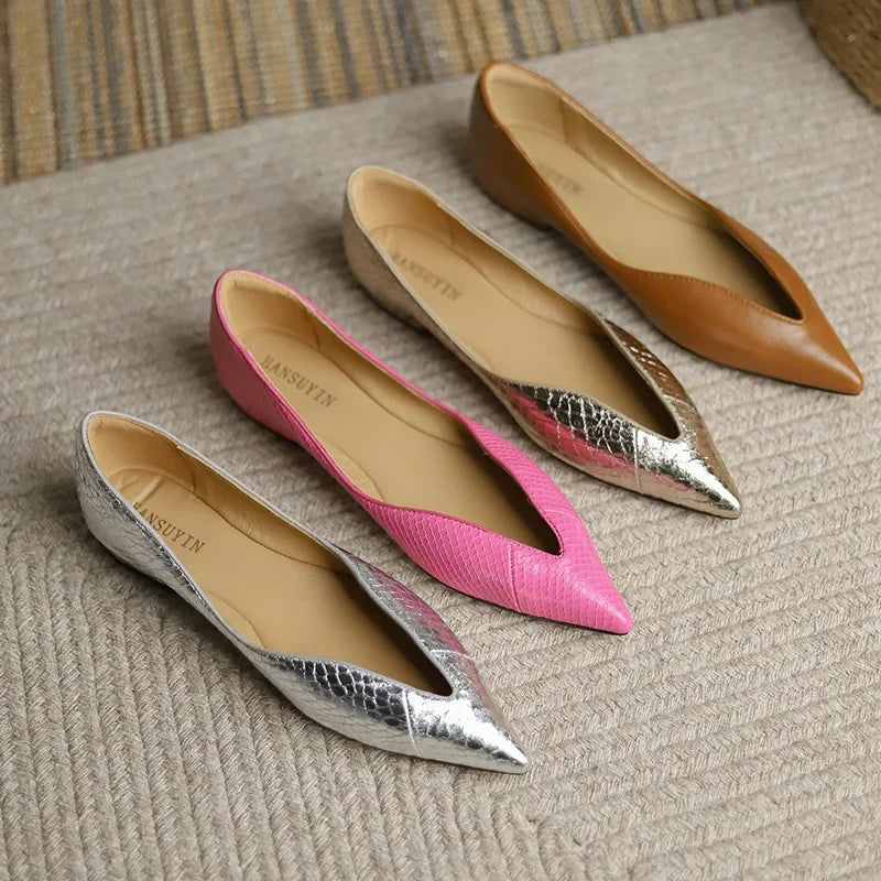 Milara - Pointed Leather Flats