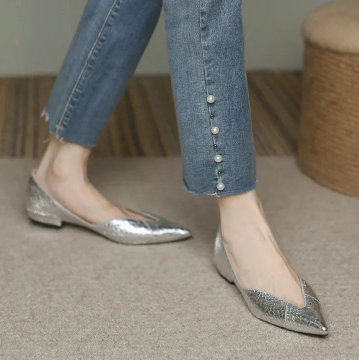 Milara - Pointed Leather Flats