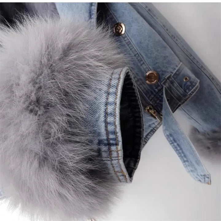 Giada - Detachable Denim Fur Jacket