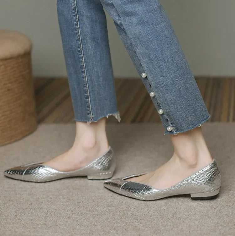 Milara - Pointed Leather Flats