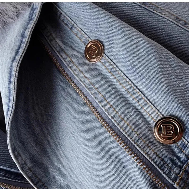 Giada - Detachable Denim Fur Jacket
