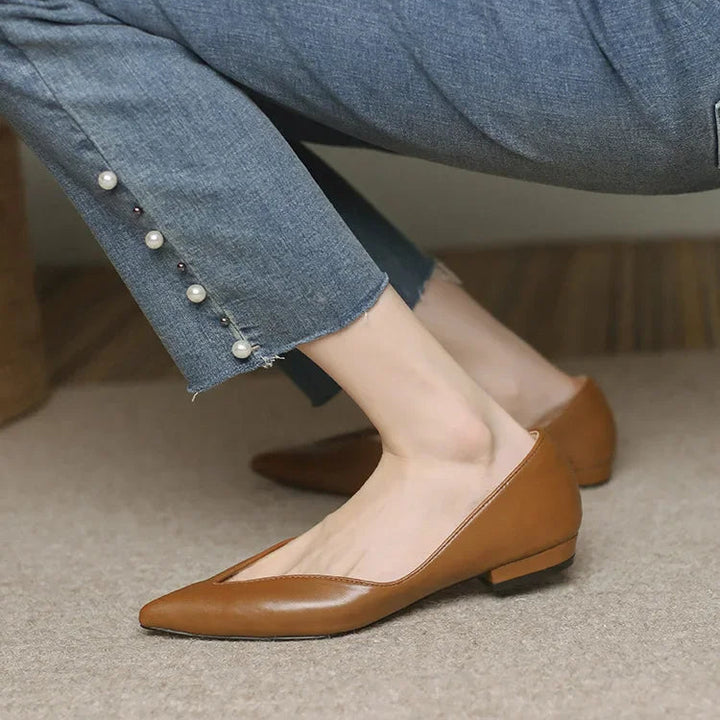 Milara - Pointed Leather Flats