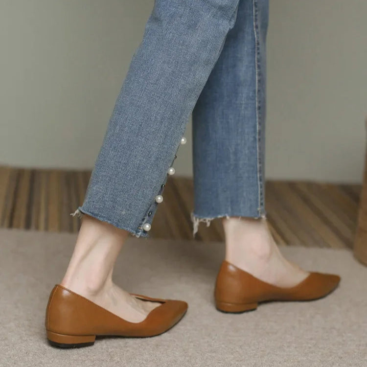 Milara - Pointed Leather Flats